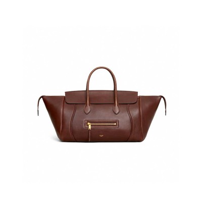 CELINE MEDIUM NEW LUGGAGE IN SUPPLE SHINY LAMBSKIN L100E3GW2.28BK (36*22*16cm)